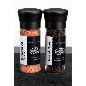 Baharat Dükkanı Tane Karabiber Ve Himalaya Tuzu 2'li Set