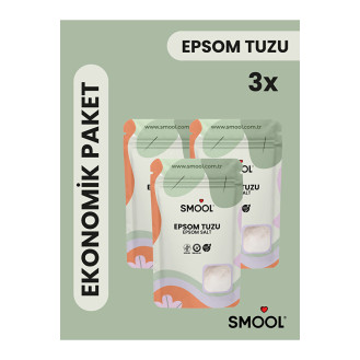SMOOL Epsom Tuzu X3 (1000 GRX3) , Ingiliz Tuzu, Magnezyum Sülfat, Katkısız, Doğal 3 Kg