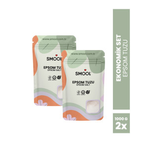 SMOOL Epsom Tuzu X2 (1000 GRX2) , Ingiliz Tuzu, Katkısız, Avantajlı 2 li Set